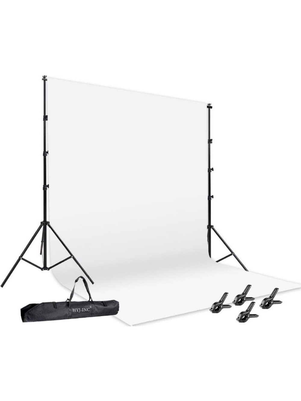 12x10ft White Muslin Backdrop & 10x8.5ft Support Stand Kit for Photo/Video
